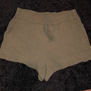 Green flowy shorts